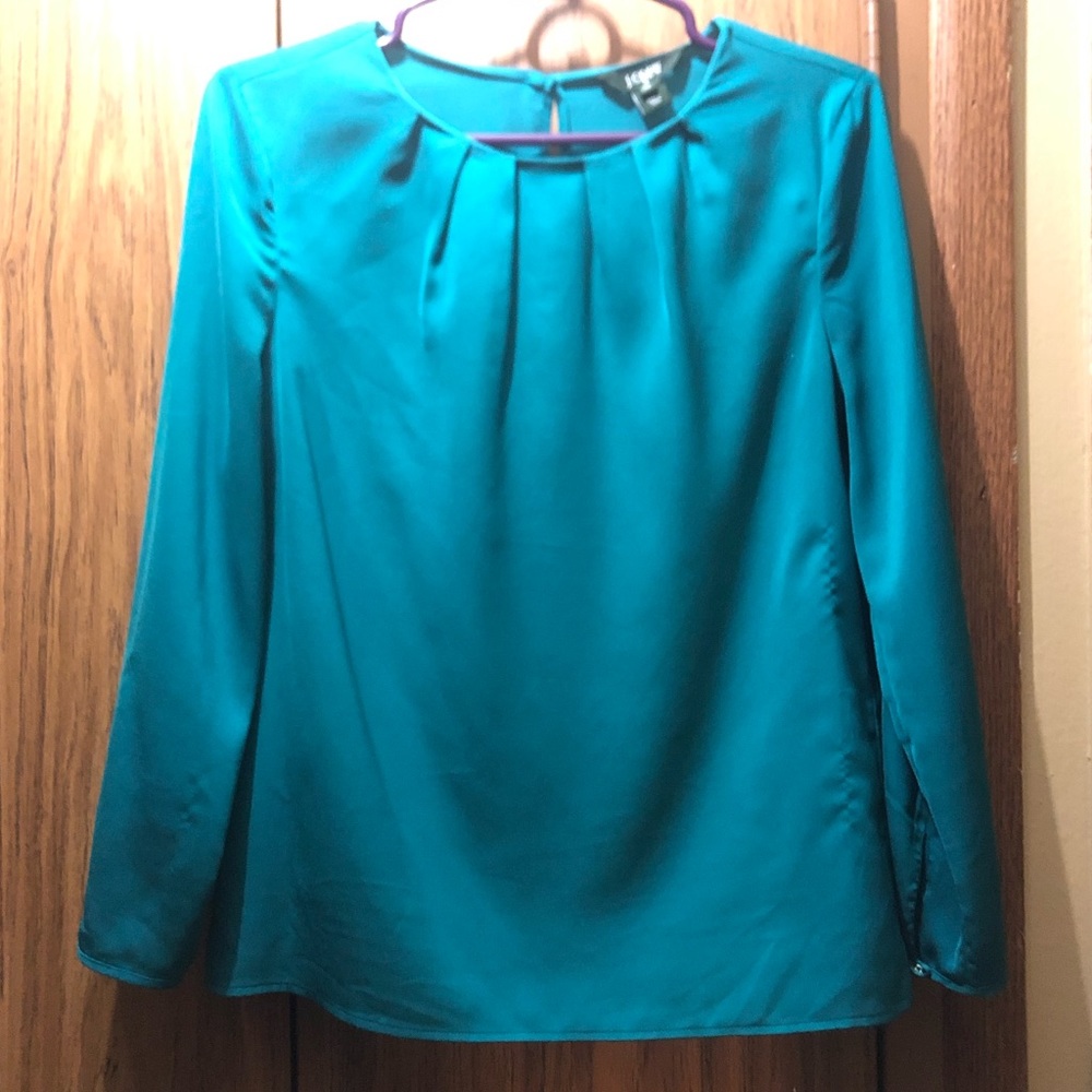 J. Crew emerald green silk blouse